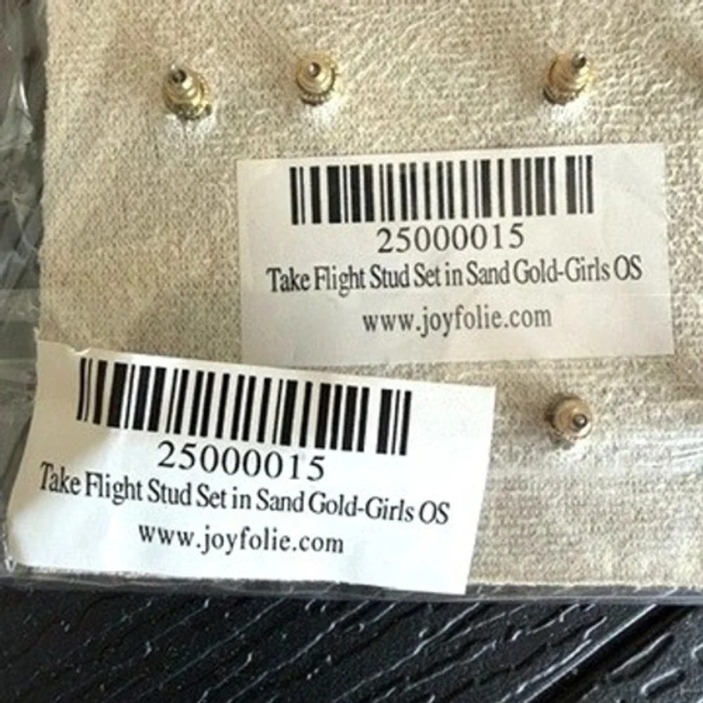 Joyfolie Take Flight Stud Earring Set Sand Gold 6 Pairs Floral Bird Rose NEW